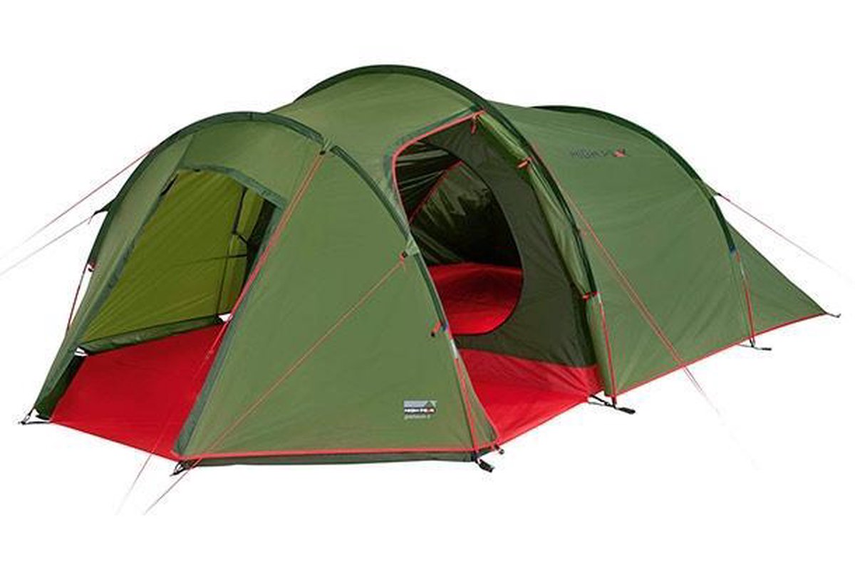 | High Peak Tunneltent Goshawk 4.0 400 X 230 X 140 Tent Coleman Waterfall 4 persoons. Je kan in de voortent