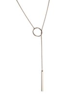 Zilver Plated ketting met cirkel en staafje