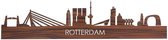 Skyline Rotterdam Palissander hout - 100 cm - Woondecoratie design - Wanddecoratie met LED verlichting