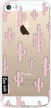 Casetastic Apple iPhone 5 / iPhone 5S / iPhone SE Hoesje - Softcover Hoesje met Design - American Cactus Pink Print