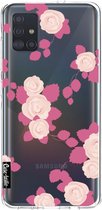Casetastic Samsung Galaxy A51 (2020) Hoesje - Softcover Hoesje met Design - Pink Roses Print