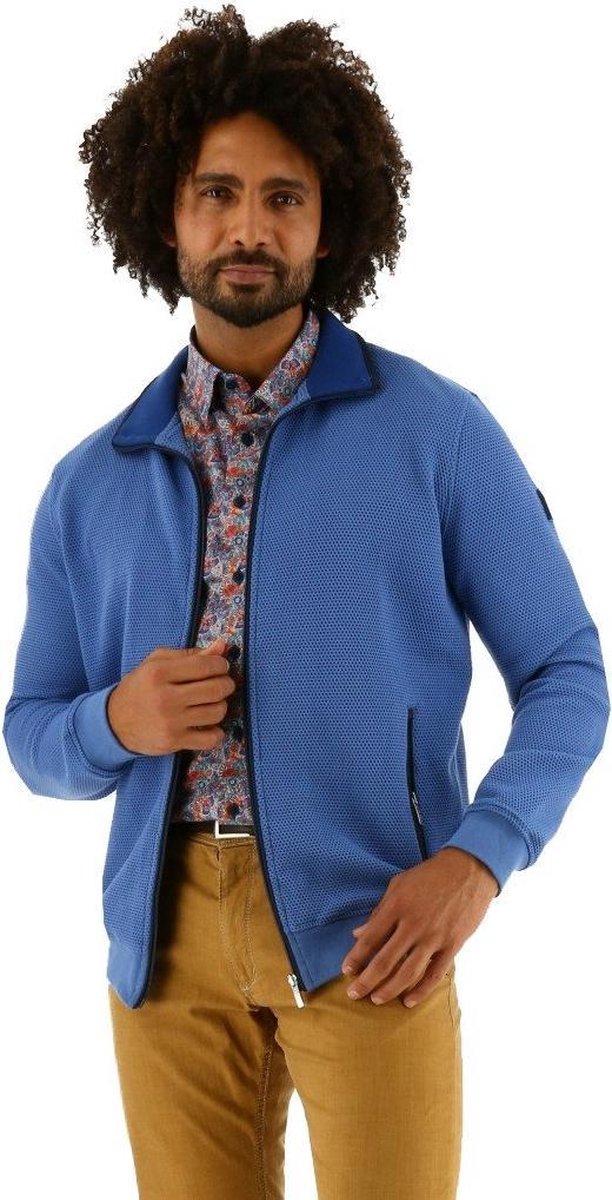 Chris Cayne sweat vest full zip fris blauw, maat M