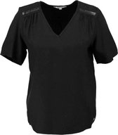 Garcia soepel zwart structure shirt met pailletten van stevig viscose - Maat S