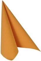 40x Fel Oranje kleuren thema servetten 33 x 33 cm - Papieren wegwerp servetjes - Fel Oranje versieringen/decoraties