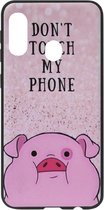 ADEL Siliconen Back Cover Softcase Hoesje Geschikt voor Samsung Galaxy A40 - Biggetje Don't Touch My Phone