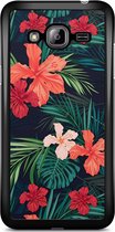 Samsung J3 hoesje - Flora | Samsung Galaxy J3 (2016) case | Hardcase backcover zwart