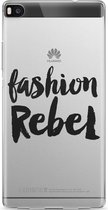 Casimoda® telefoonhoesje - Geschikt voor Huawei P8 - Fashion Rebel - Zwart TPU hoesje - Backcover - Multi - Geen opdruk