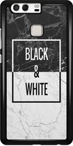 Huawei P9 hoesje - Black & white - Wit