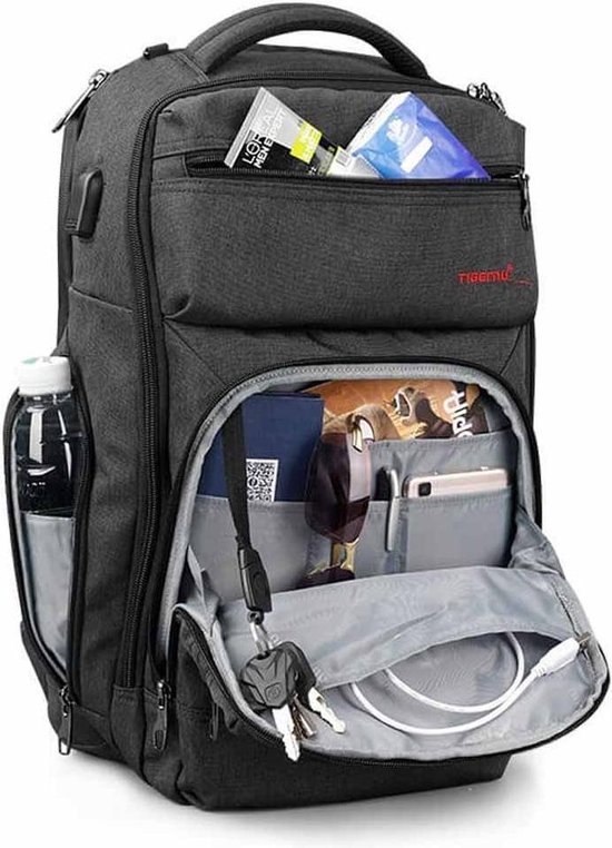 Tigernu Weekend - laptop rugzak 15,6 inch - backpack - grijs - rugzak heren  vrouwen -... | bol.com