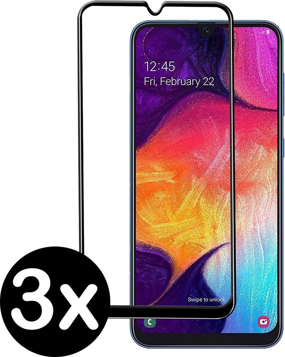Samsung Galaxy A20a30a50 Screenprotector Glas 3d Full Cover 3 Pack