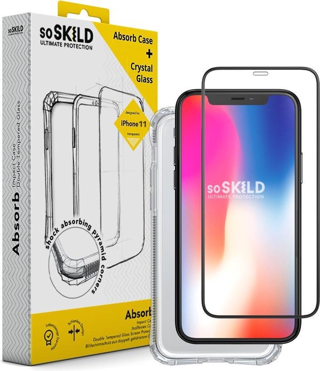SoSkild iPhone 11 Pro Max Absorb Impact Case Slightly Grey and Tempered Glass