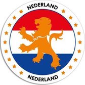 10x Nederland raamstickers rond 14 cm - Holland/Oranje WK/EK voetbal supporters raamstickers
