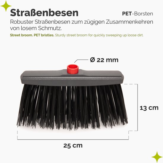 Garronda 250 x 130 mm Bezem Straatbezem Veegbezem PET Zwart GD-0269 — afbeelding 4