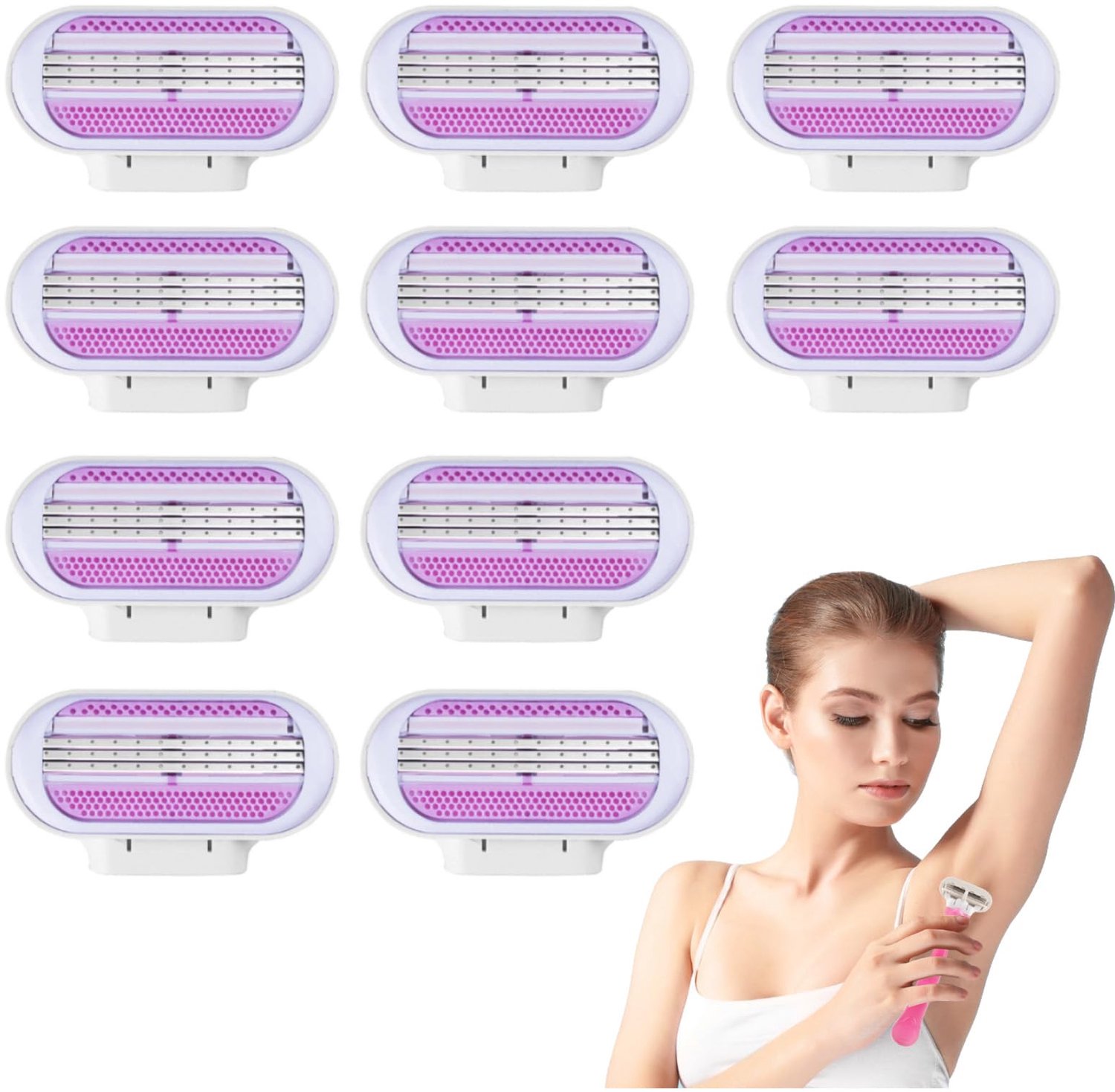 Set van 10 Vervangmesjes voor Dames Scheerapparaat