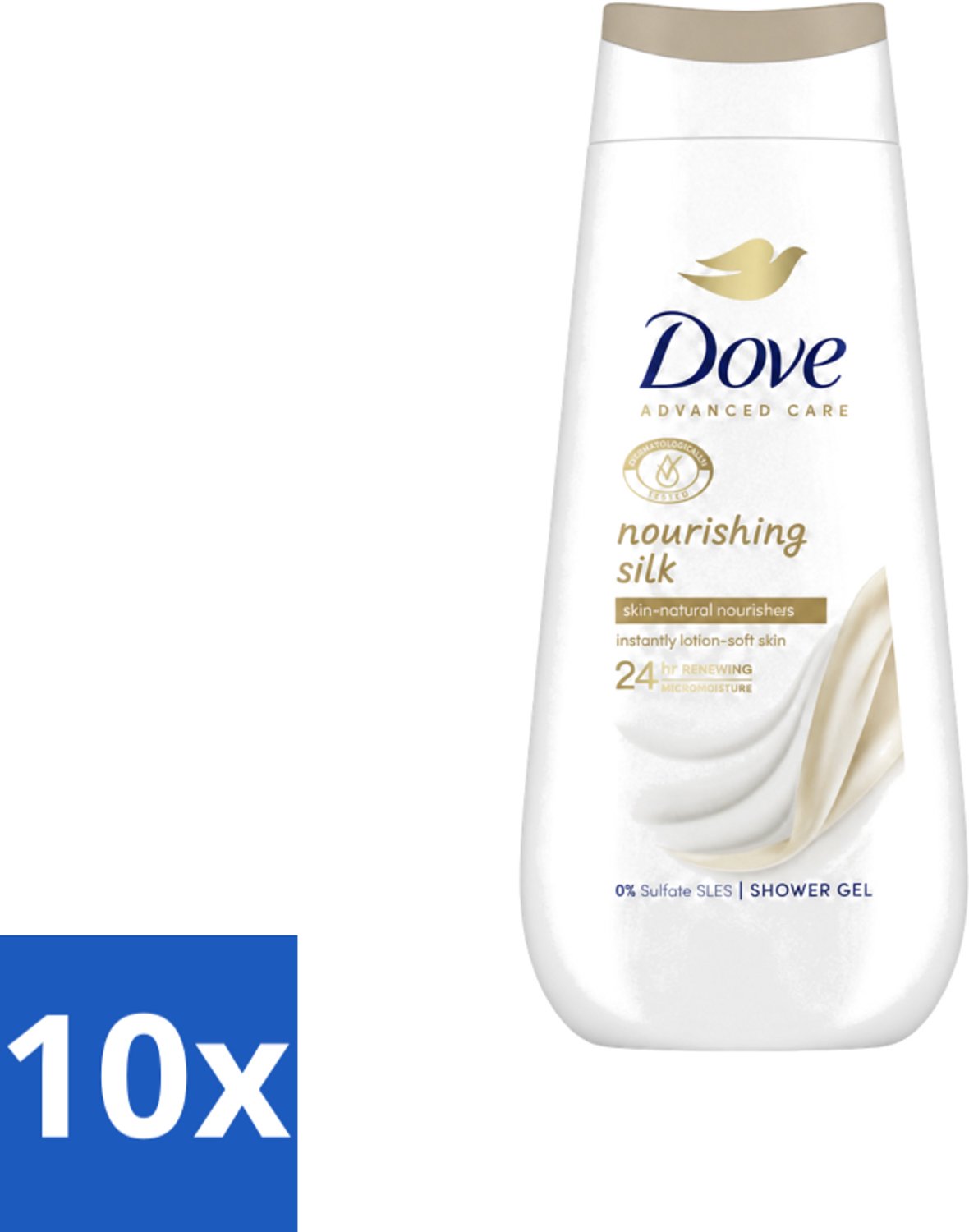 10 x Dove Douchecrème - Nourishing Silk - 225 ml - Voordeelverpakking - 10 stuks