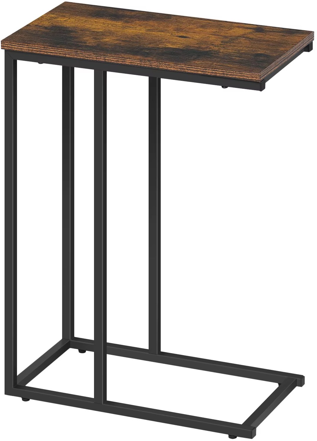 UrbanSelect Bijzettafel - Koffietafel - Sidetable - Water & Krasbestendig - Verstelbare voetjes - Metalen Constructie - 45 × 25 × 63,5 cm - Hout Bruin