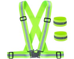 Reflecterende Veiligheidsvest en Polsbanden Set voor Hardlopen en Fietsen