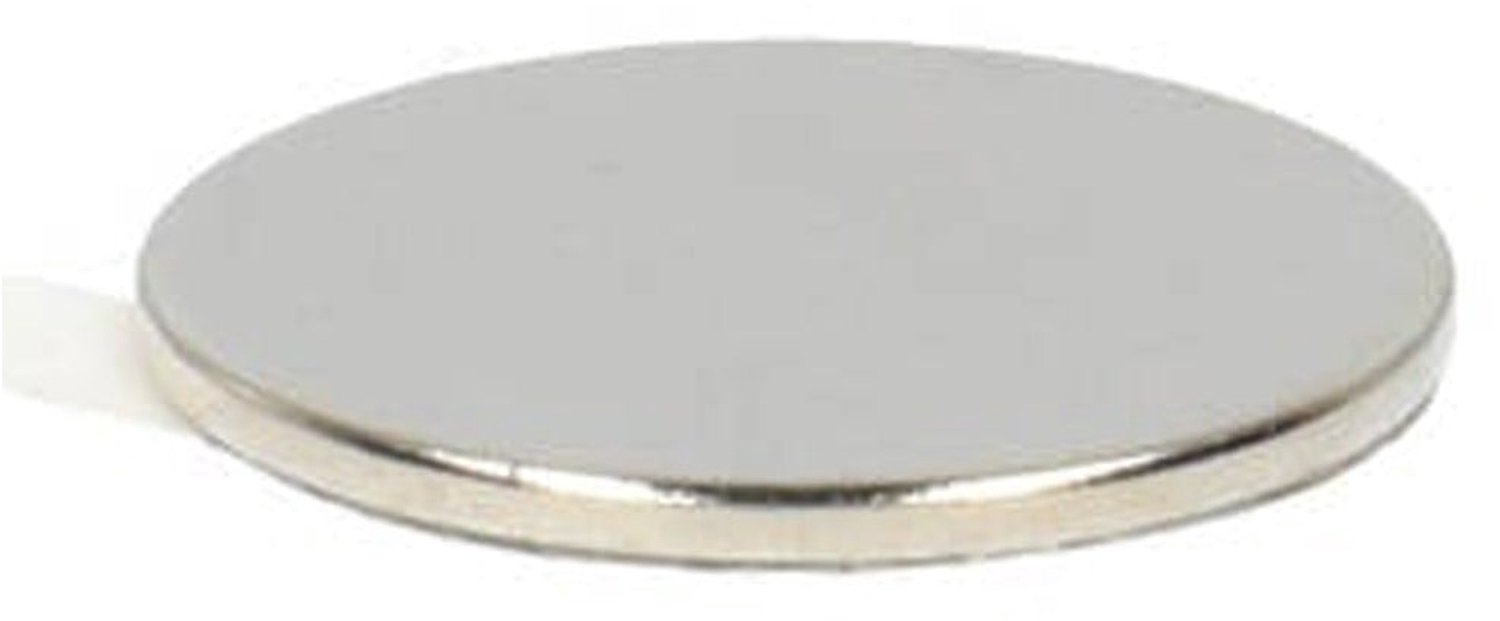 Neodymium Schijfmagneet Ø15 x 1,5 mm N45 NiCuNi zelfklevend – 15 stuks