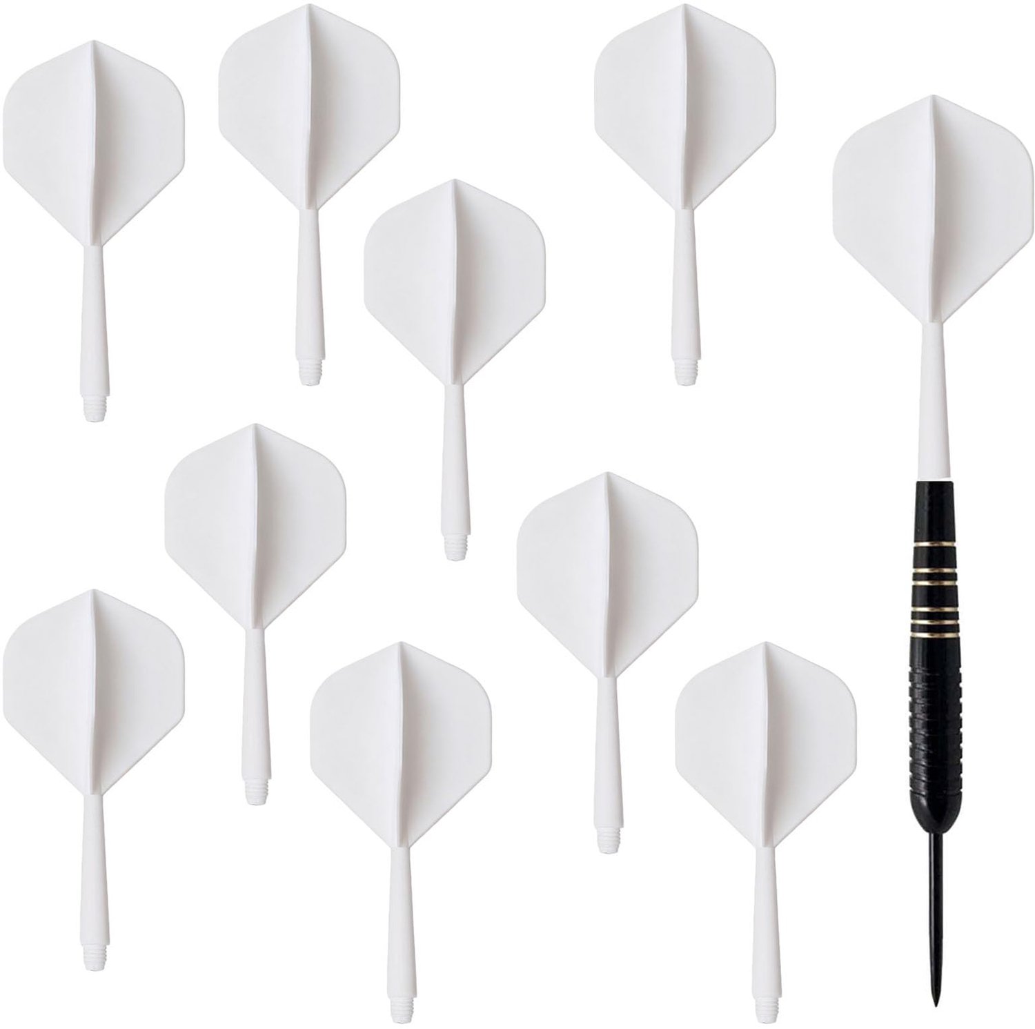 One Piece Dart Shafts & Flights Set - Darts Accessoires Wit