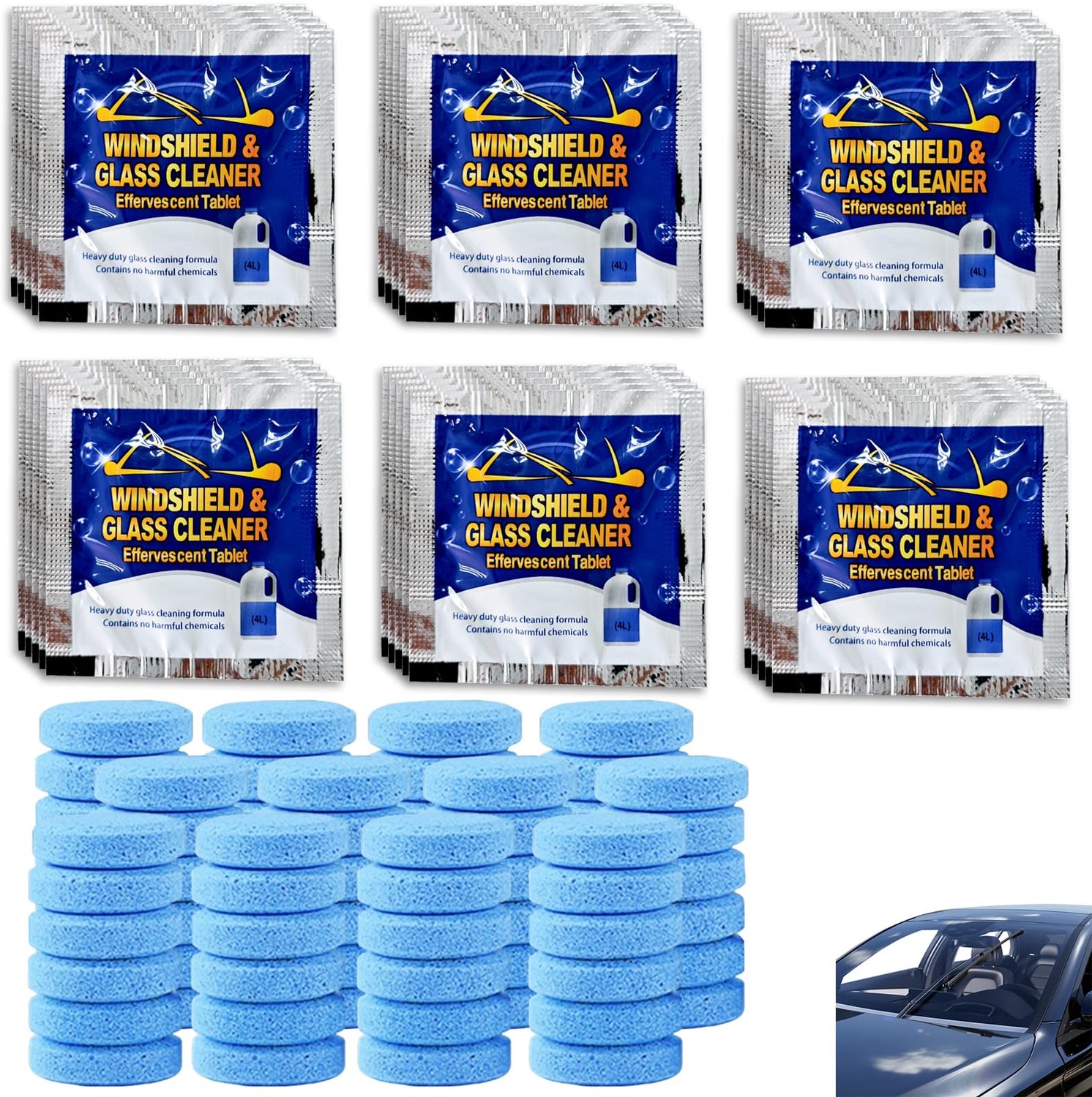 Effervescent tabletten voor autoruiten - 100 stuks