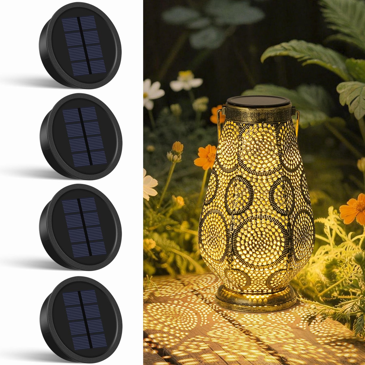4 Stuks Vervangende Zonnepanelen voor Tuinverlichting