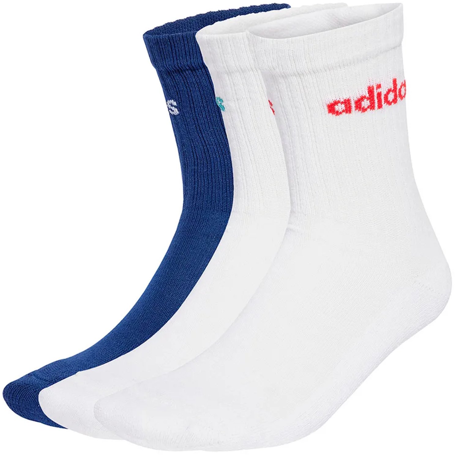 Adidas Linear Cushioned Crewsokken 3 Eenheden Blauw