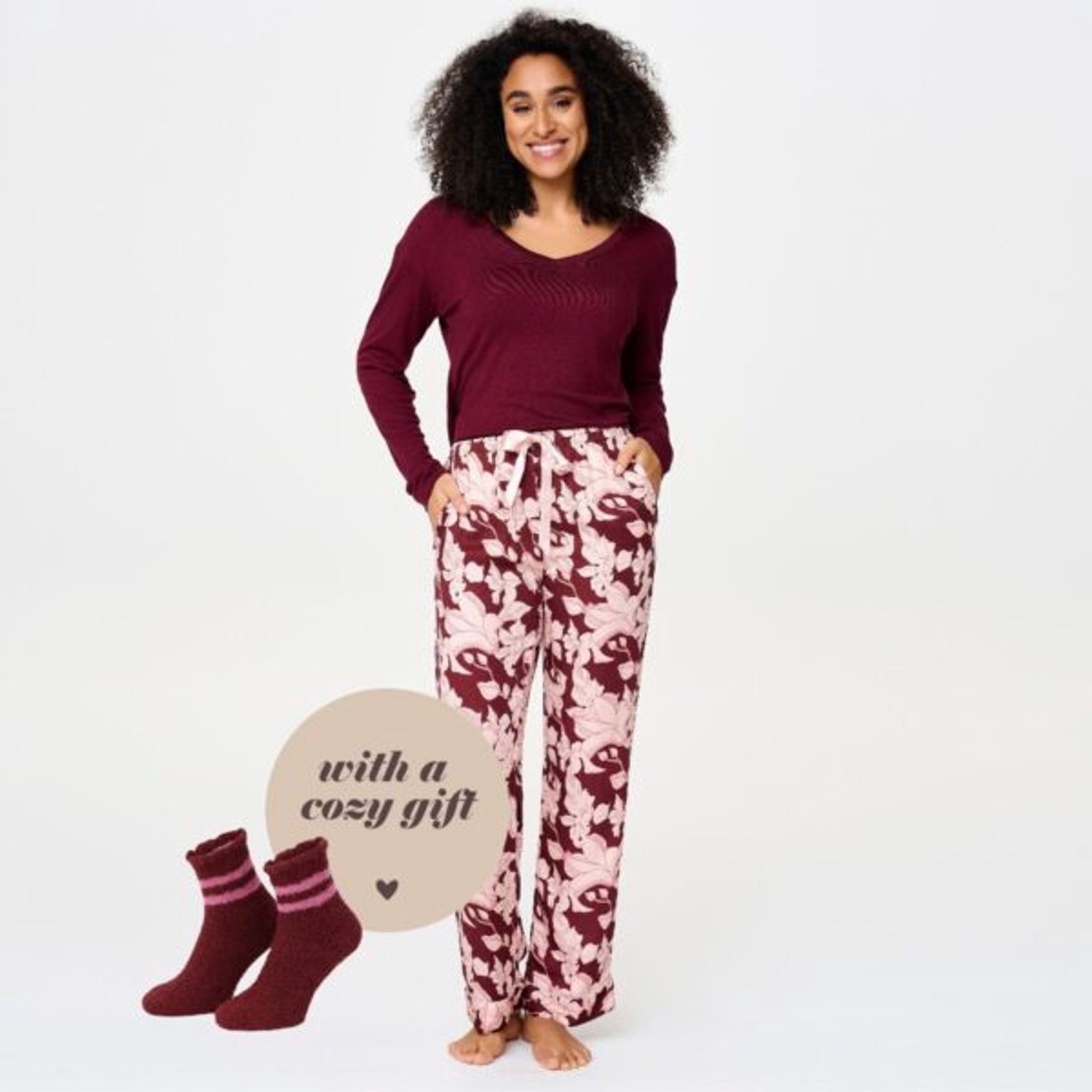 LingaDore Pyjama Set Sweet Blossom - Rood