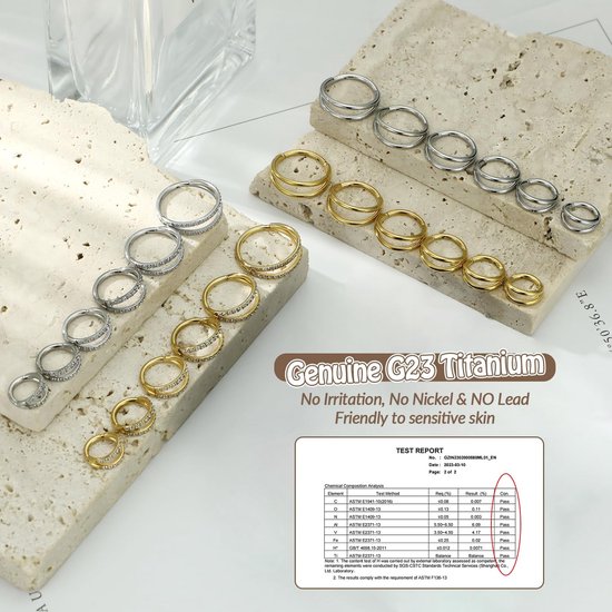 neusring 20G 18G 16G - G23 titanium - dubbele hoepel - geschikt voor septum en kraakbeen - ServiceTopper — afbeelding 4