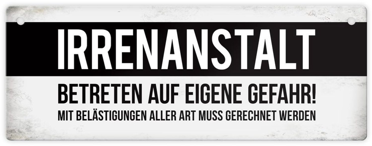 Metalen Waarschuwingsbord - Irrenanstalt Spell
