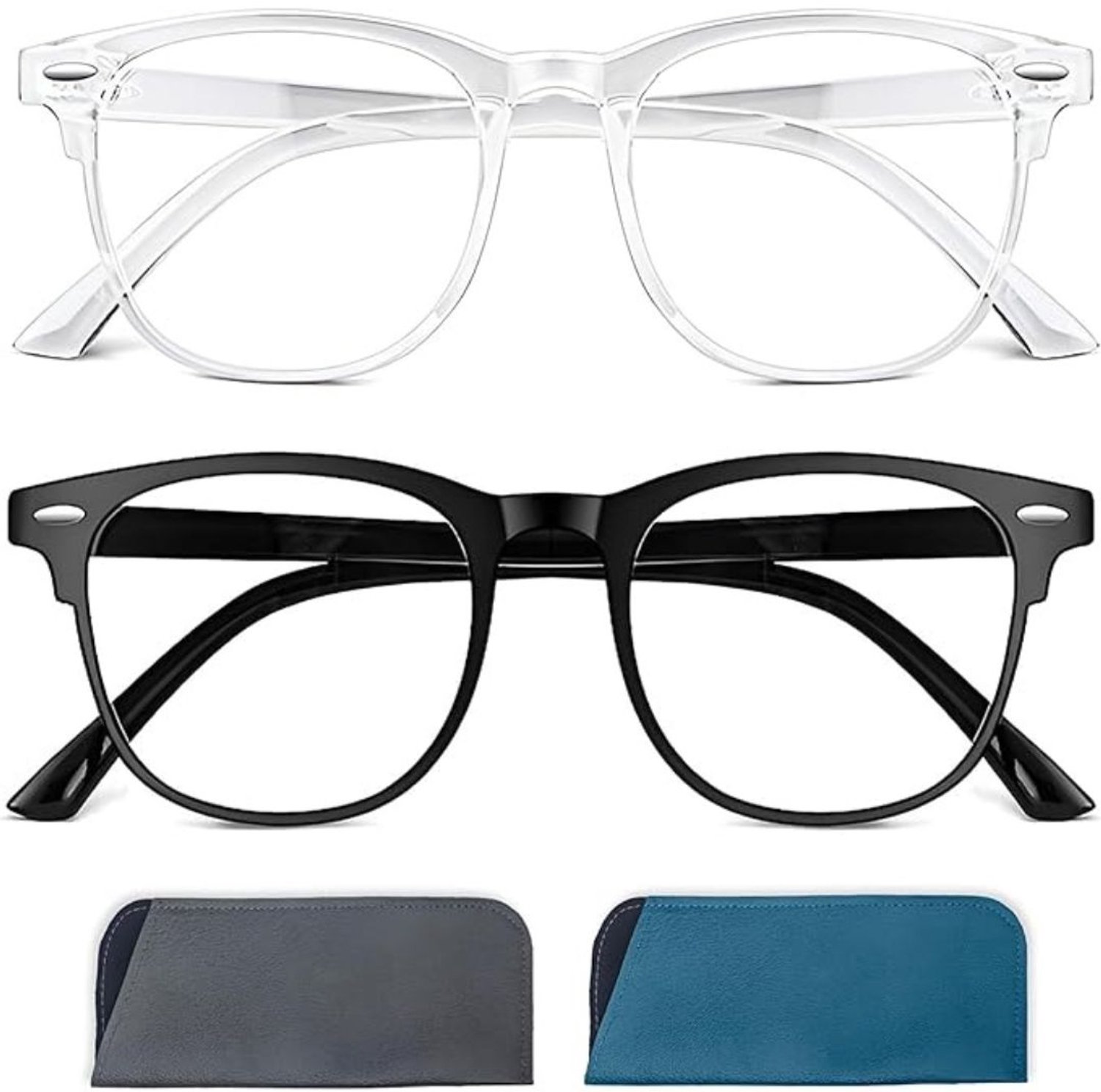 Vantivo® Blue Light Glasses - Blauw Licht Bril - Beeldschermbril - Wit en Zwart