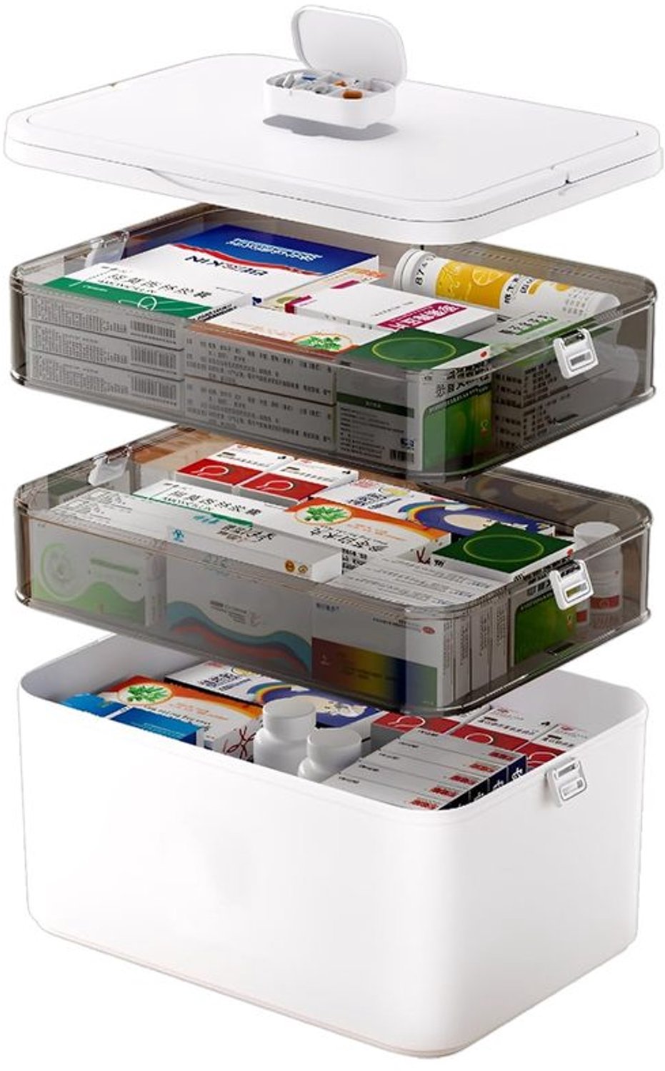 3-laags Medicijnentrommel met Deksel