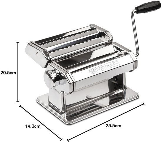 G20124 Easy pastamachine, roestvrij staal, wielen 18 cm van aluminium, handmatig — afbeelding 3
