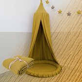 LILIMAUS Klamboe baby - bedhemel en hemeltje kinderkamer - mousseline katoen - 245 cm - geel