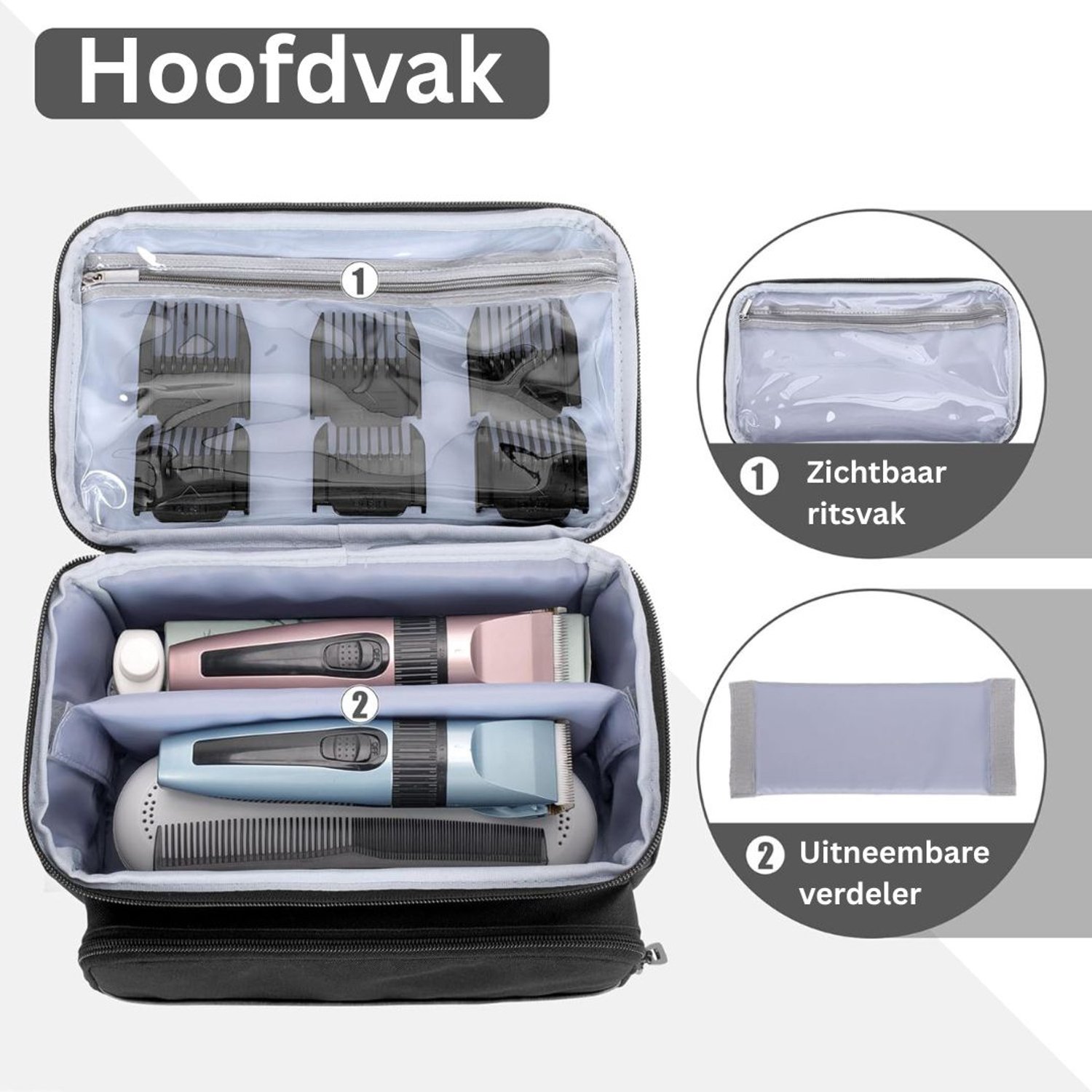 Kapperskoffer - Kapperstas - Visagie - Cosmetica Organizer - Zwart
