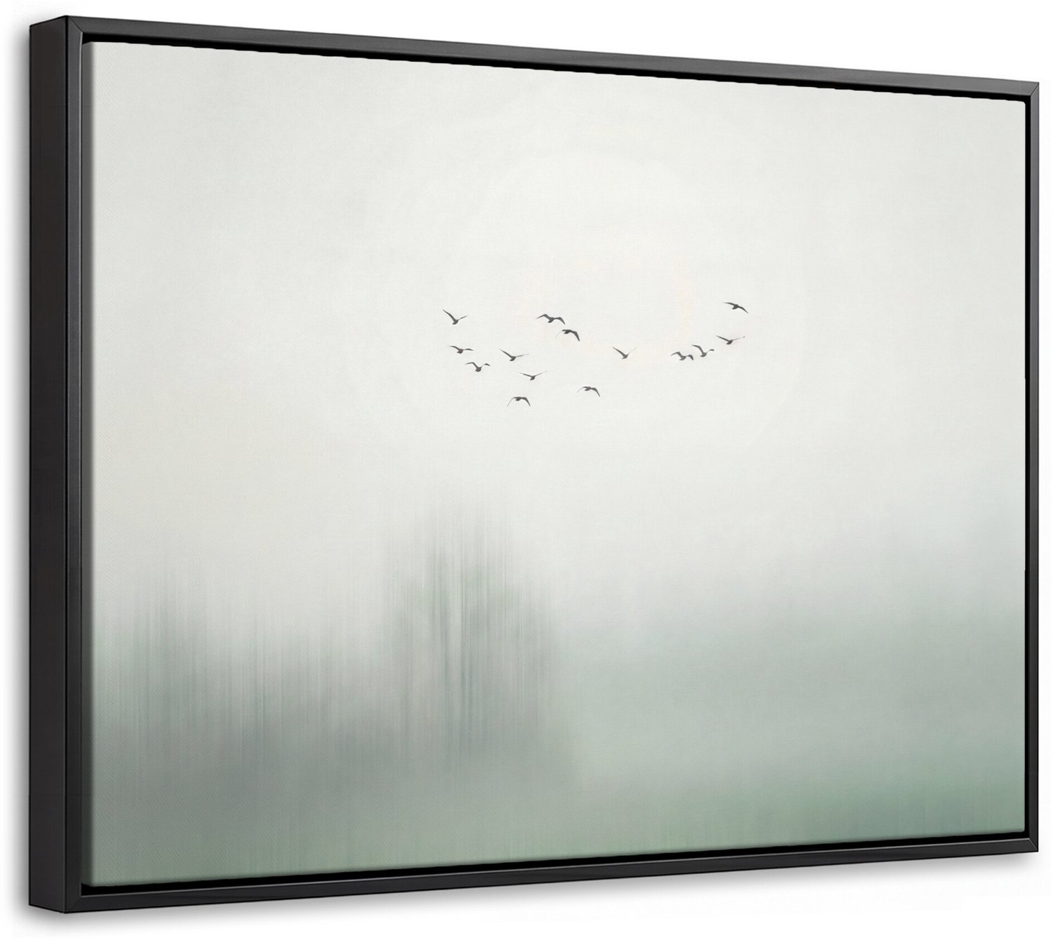 Canvas Schilderij met Baklijst - Vogel - Vlucht - Natuur - Minimalistisch