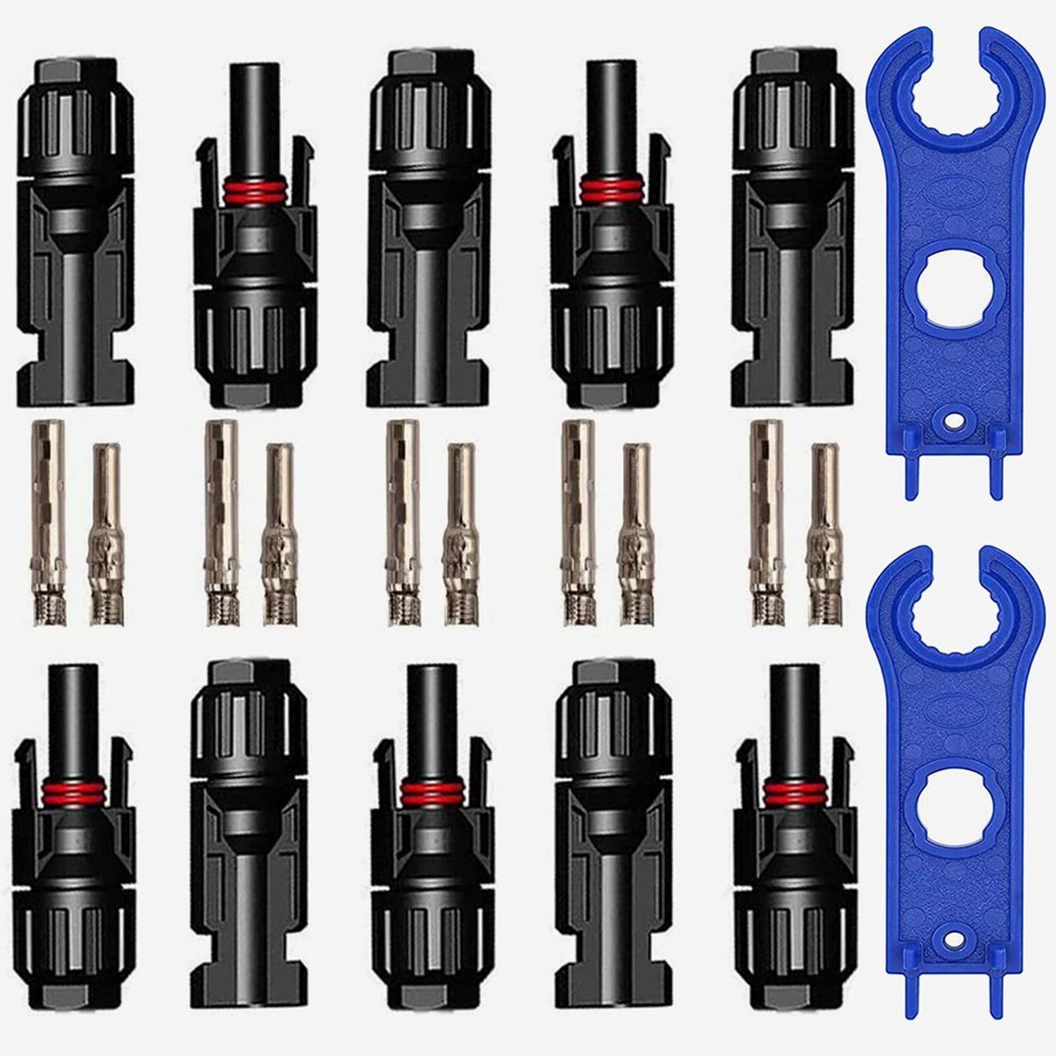 Zonnepaneel Stekkers 5 Paar - Mannelijk/Vrouwelijk - Connectoren voor Kabelaansluitingen - Waterdicht - Corrosiebestendig - Geschikt voor 2,5/4,0/6 mm² Kabels