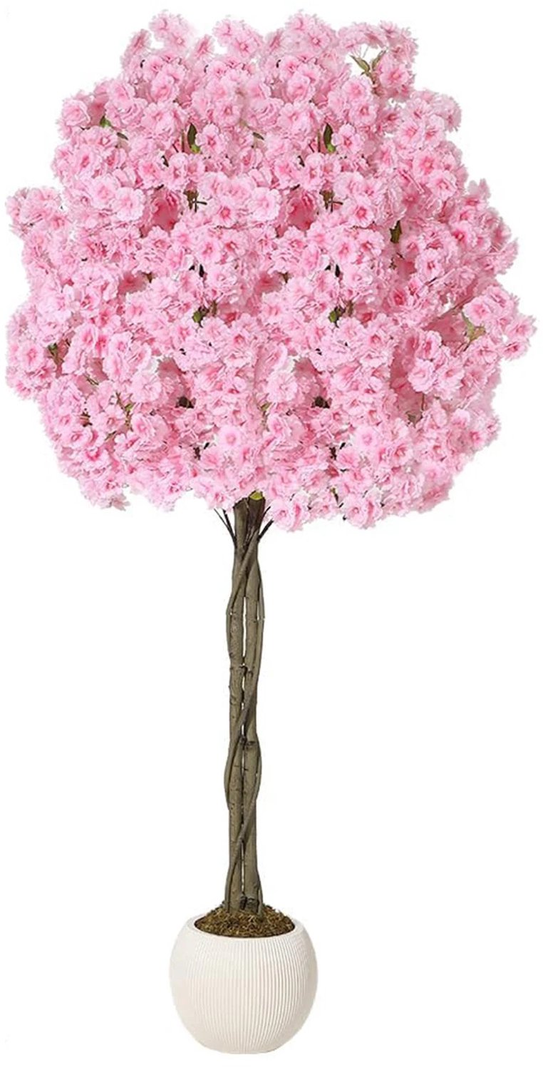 Gudalio Kunstplant - Nepplant - Kunstboom - Japanse Kersenbloesem - Bloesem - Realistisch - Decoratie - Incl. pot - 150 cm - Roze
