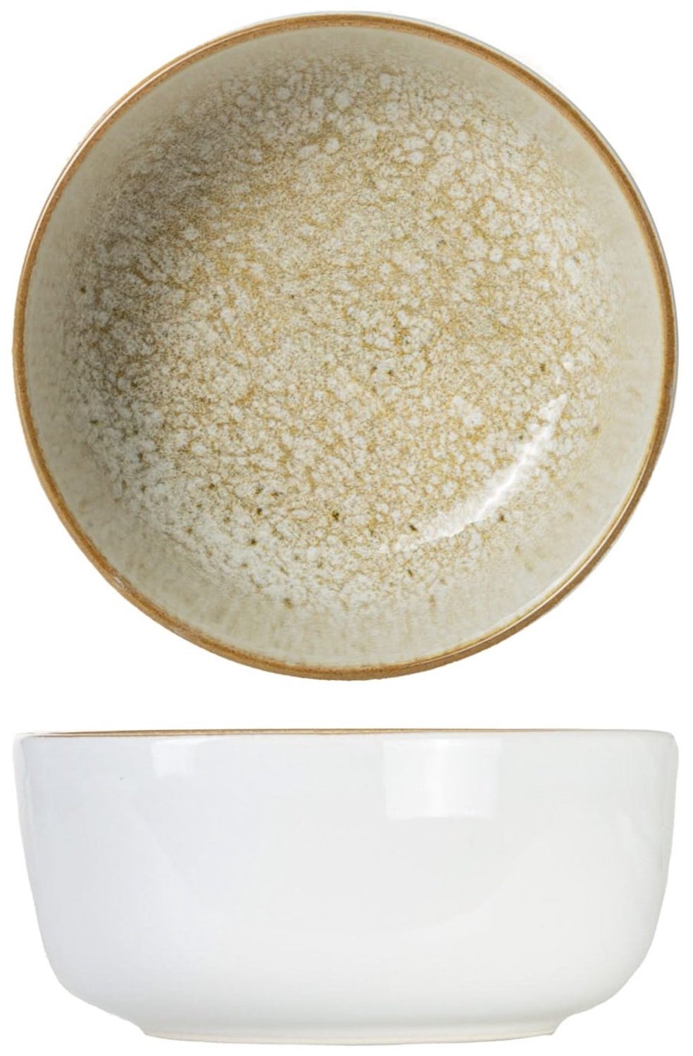 Cosy & Trendy Kommen – Baltic Luna – Ø 14 cm – 6 stuks – Bevat 6 soepkommen – Beige aardewerk met unieke textuur – Vaatwasser- en Magnetronbestendig – Stapelbaar