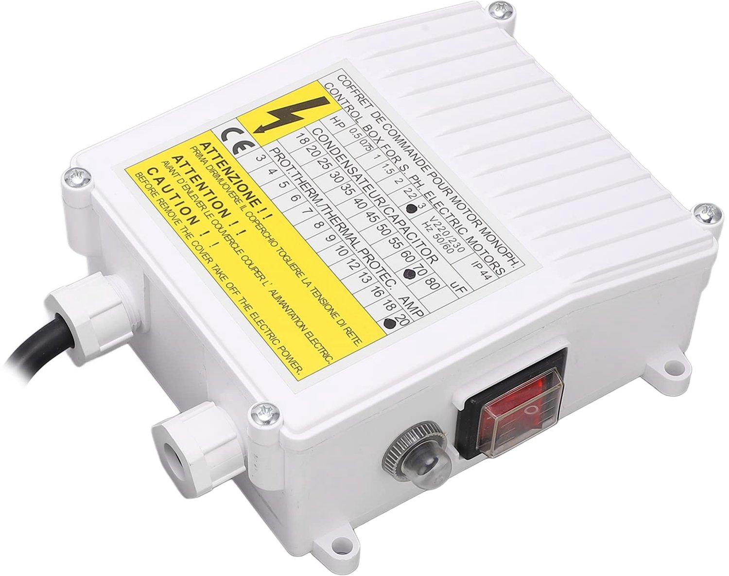Deep Well Pump Control Box Huishoudelijke Switch Control Box Dompelpomp Controller 2.2KW 70uf 20A(EU Plug)