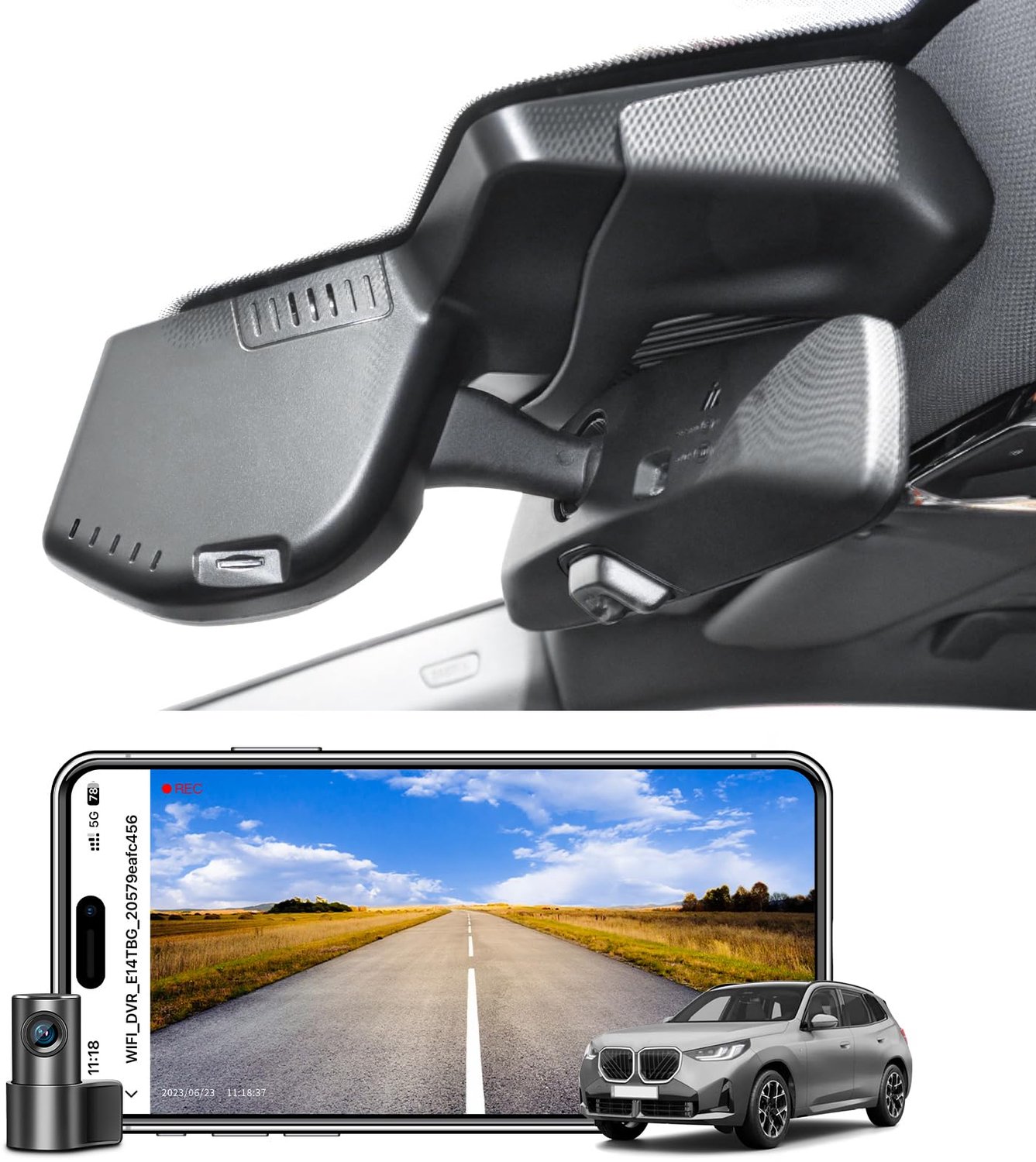 4K Dash Cam voor BMW X3 Gen4 met WiFi en 128GB Kaart