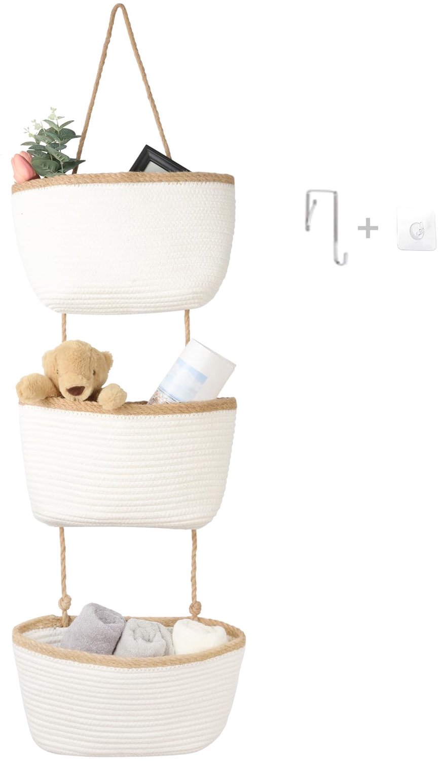 Door Hanging Basket, 3 Verdiepingen, Wandorganizer voor Badkamer en Keuken