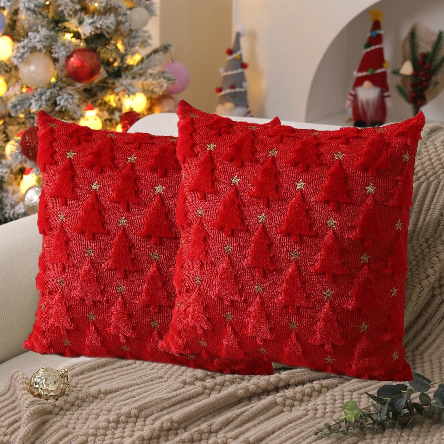 2 Stuks Kerstkussenslopen 45x45 cm van Zachte Pluche