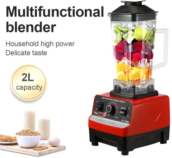 Niamora Multifunctionele blender - Keukenblender - Elektrische blender - Mixer - 3-in-1 - 2000W van Niamora — afbeelding 3