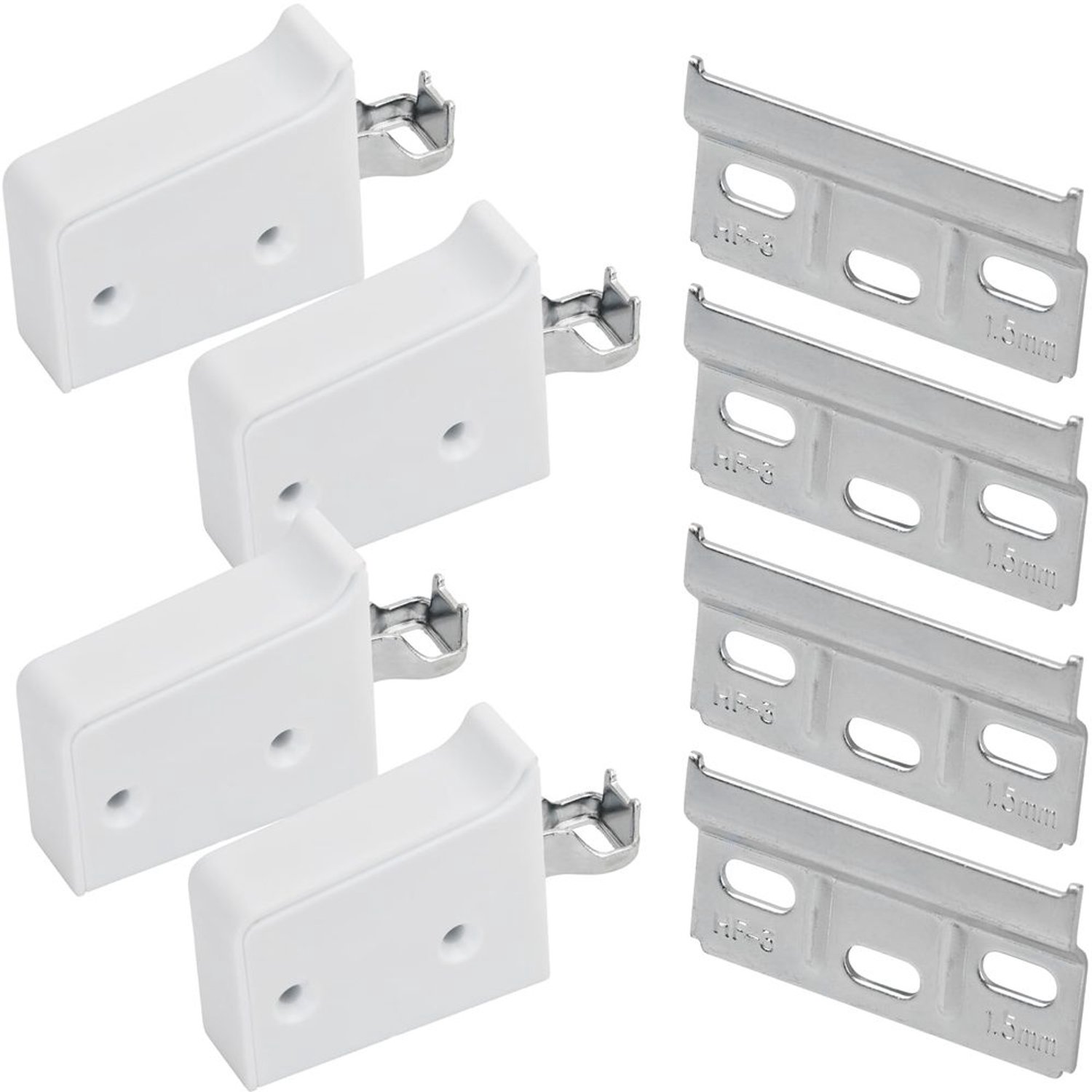 Wandmontage Beugel 150 kg Belastbaar - Verstelbaar - Stalen Kast Hanger - 4 Stuks - Wit - ABS Kunststof - Kastbeugel