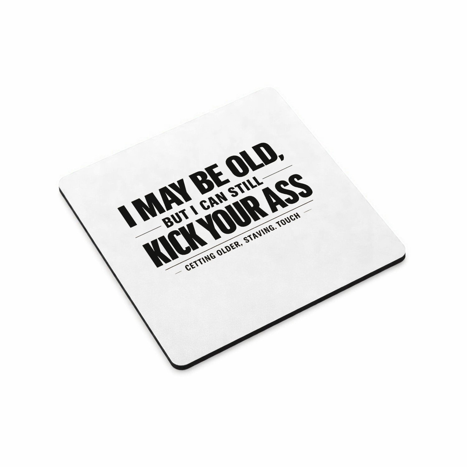 Mr Cadeautjes MDF magnetische fotolijst vierkant 9,5 - design Minimalistische verjaardagsstatement met zelfspot over energ | cadeau Wit