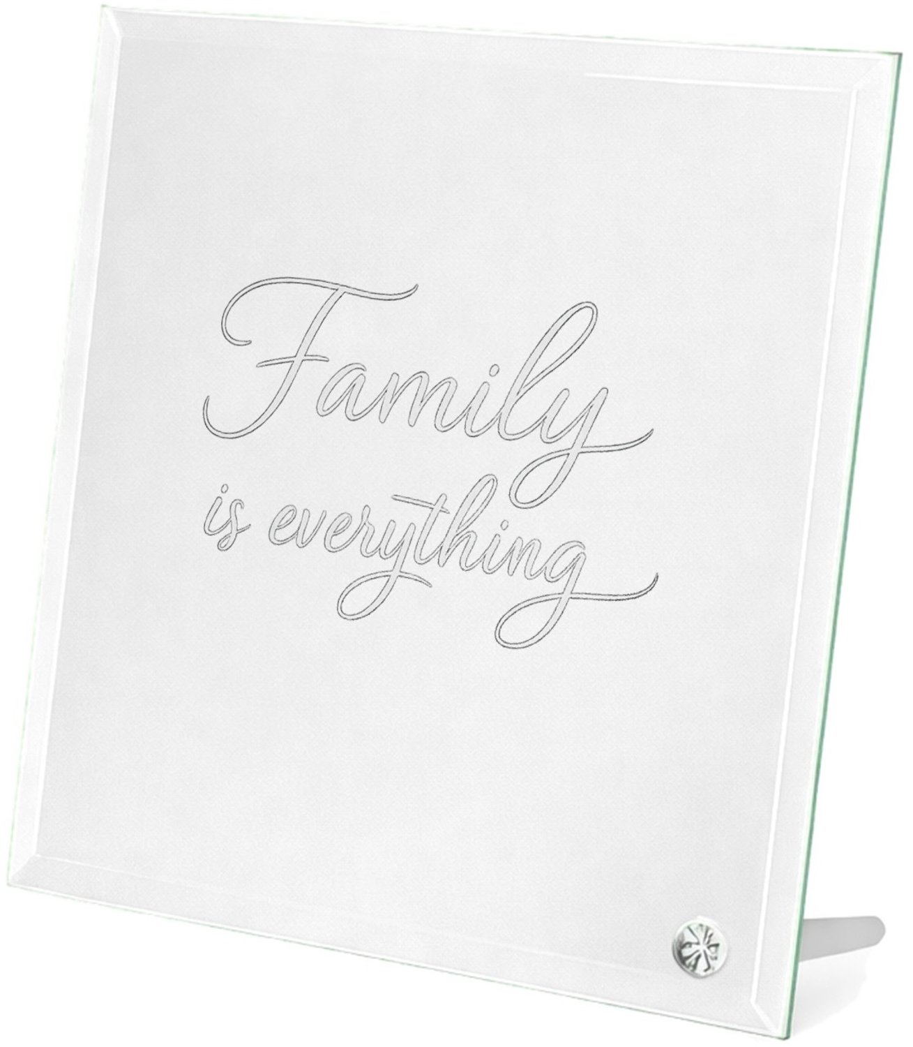 Mr Cadeautjes Glasframe 20 x 20 - design Persoonlijke liefdevolle titel in een rustige, minimalistisc | cadeau Wit
