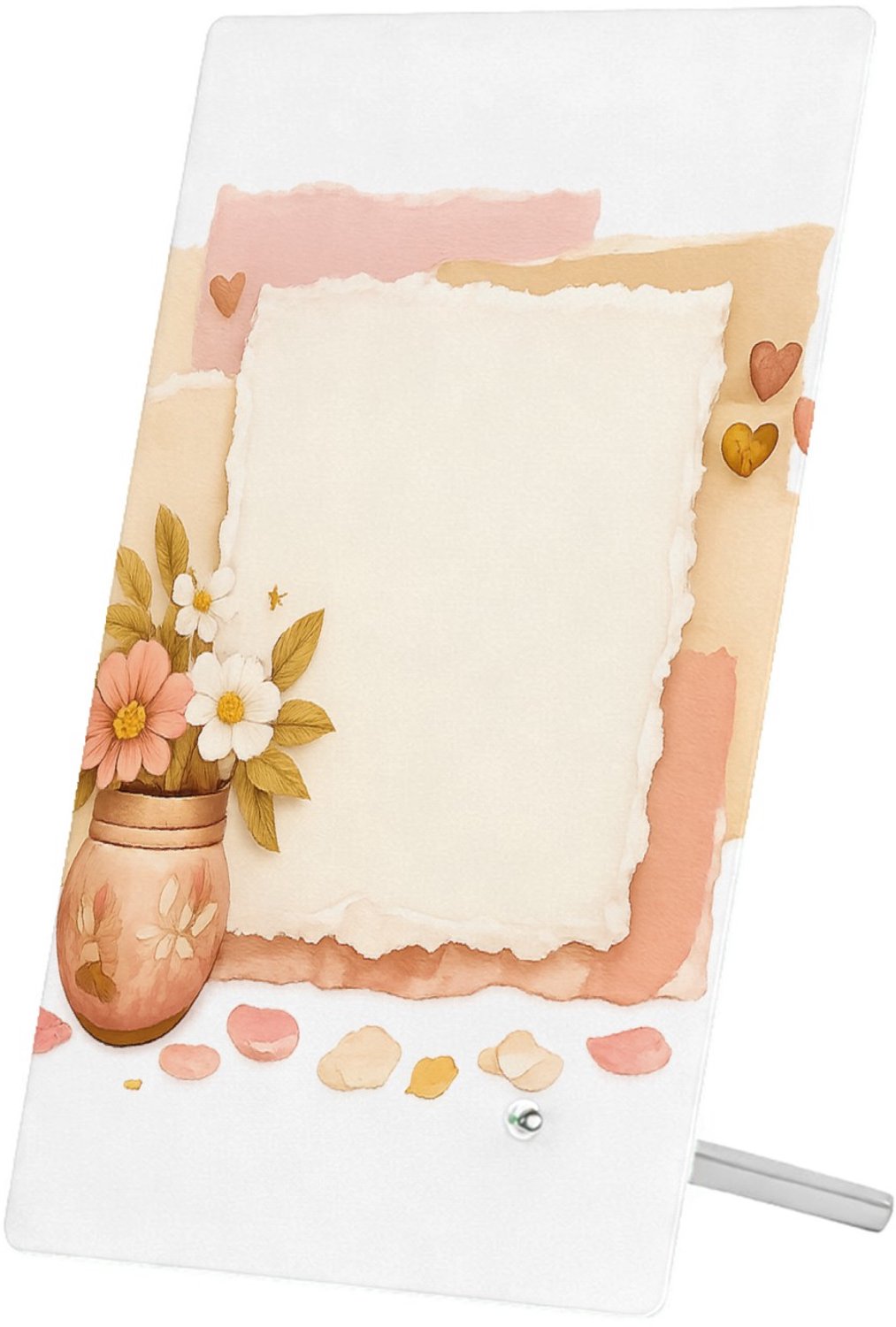 Mr Cadeautjes Glasframe 11 x 16 - design Een zachte, luxe collage met een positieve affirmatie in het | cadeau Wit