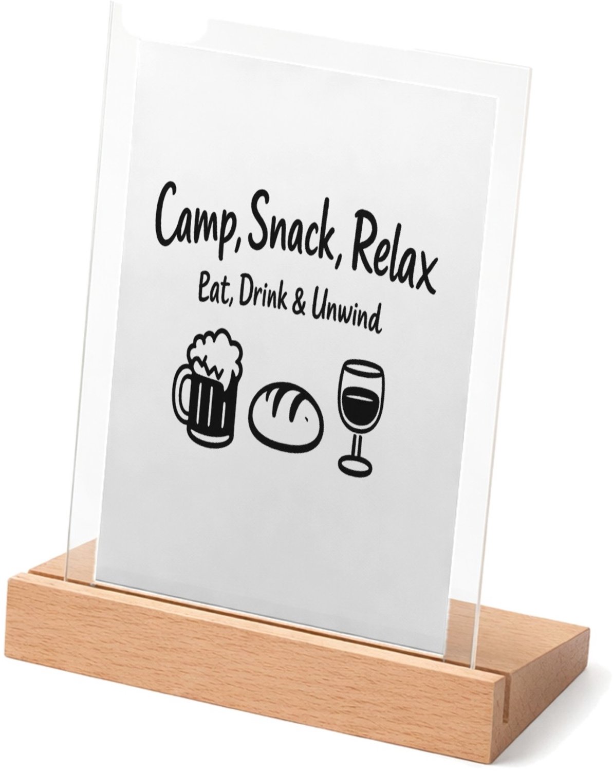 Mr Cadeautjes Glasframe met vaste tekst - design Minimalistische borrelhumor voor buitenactiviteiten met een | cadeau Wit