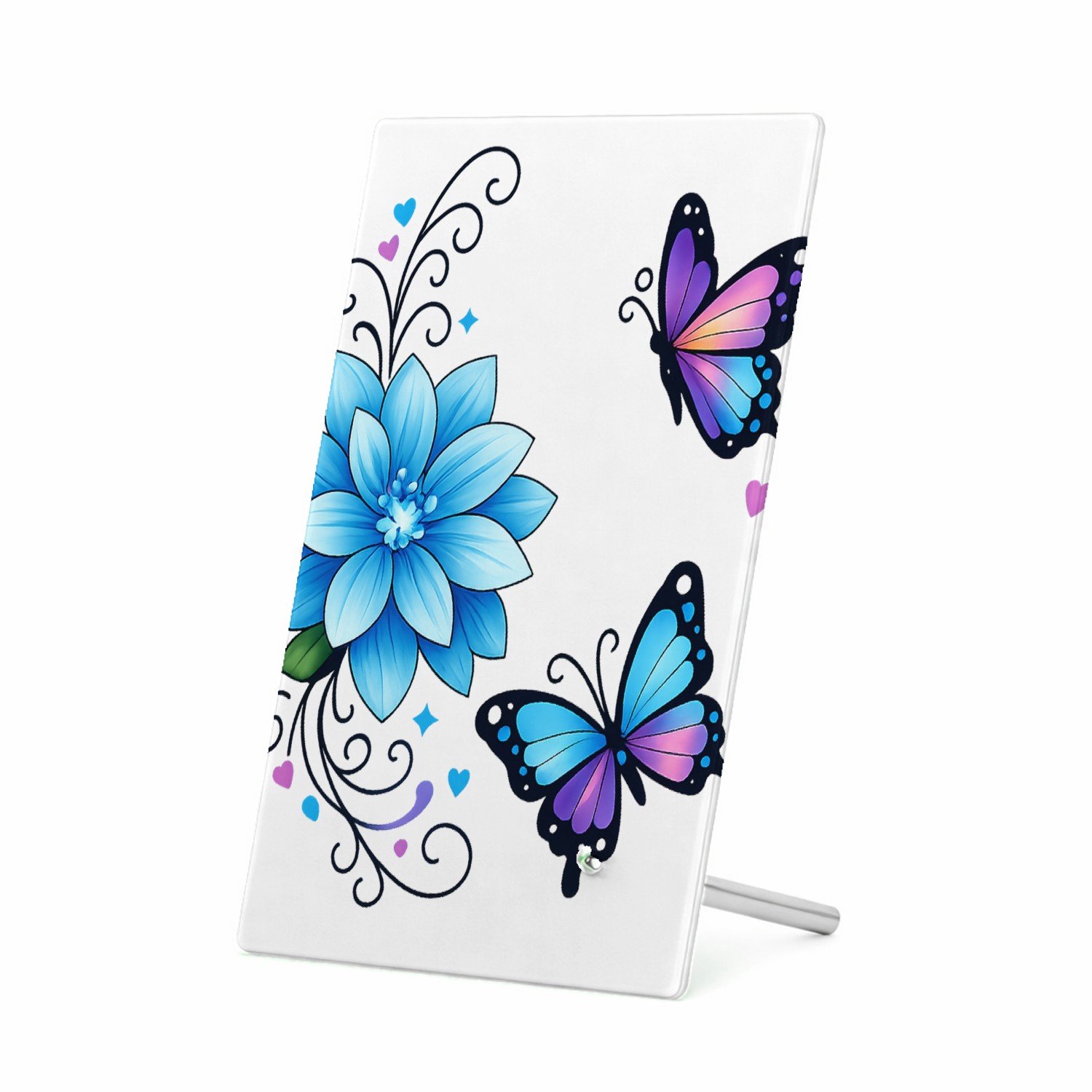 Mr Cadeautjes Glasframe 11 x 16 - design Een warme, verticale quote-compositie met zachte botanische | cadeau Wit