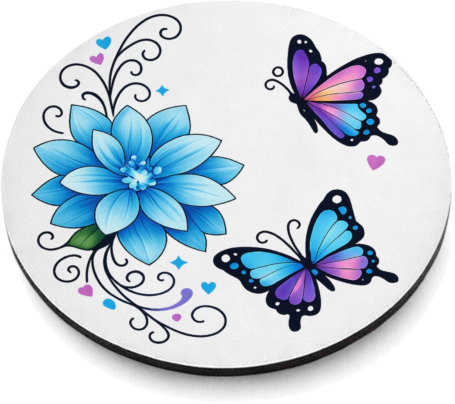 Mr Cadeautjes MDF magnetische fotolijst rond Ø 9,5 - design Een warme, verticale quote-compositie met zachte botanische | cadeau Wit